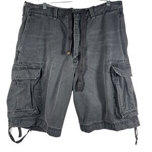 VTG 90s Abercrombie Fitch Mens 33 Cargo Shorts Navy Blue Vintage Fatigues Heavy